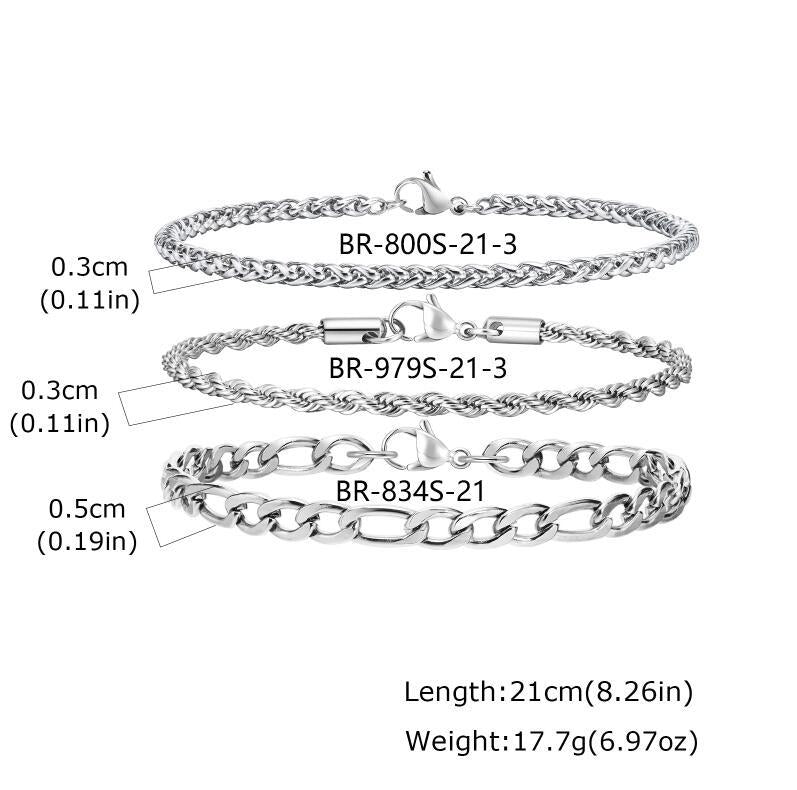 Snake Braided Stainless Steel Bracelet for Men