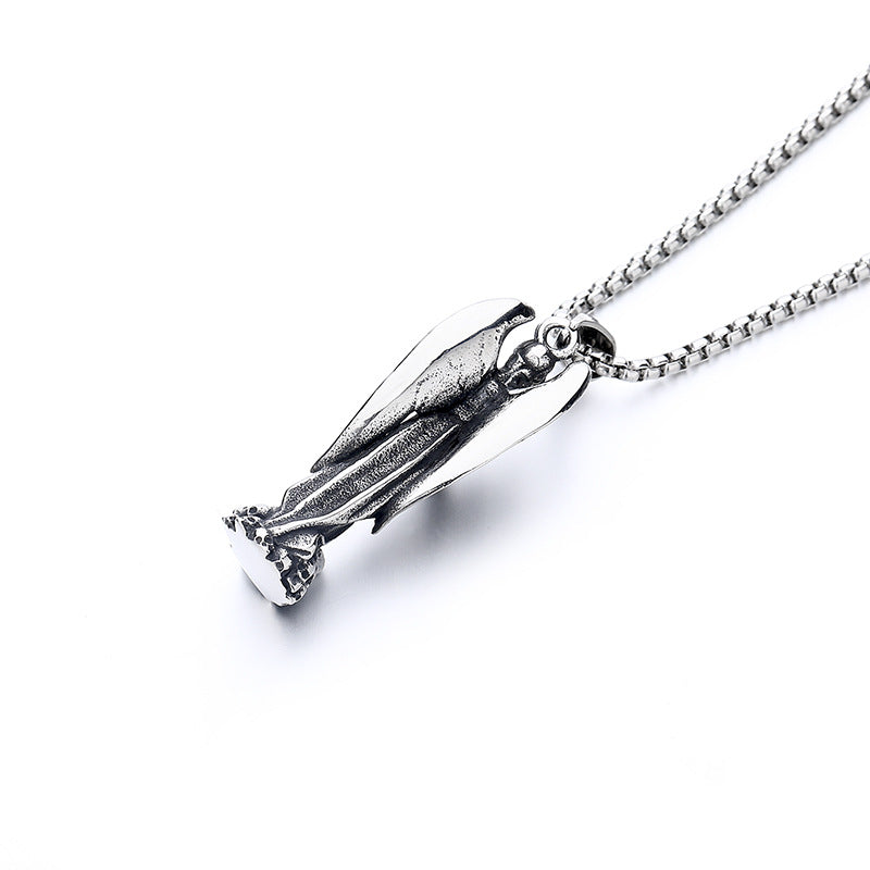 Titanium Steel Necklace – Statement Skull Angel