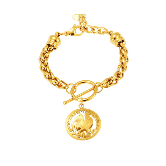 Planderful OT Buckle Bracelet 18K Gold Plated Steel Hip Hop