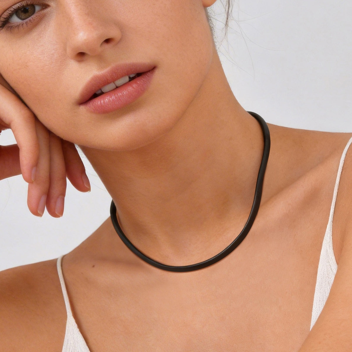 Stainless Steel Leather Necklace Collar – Gothic