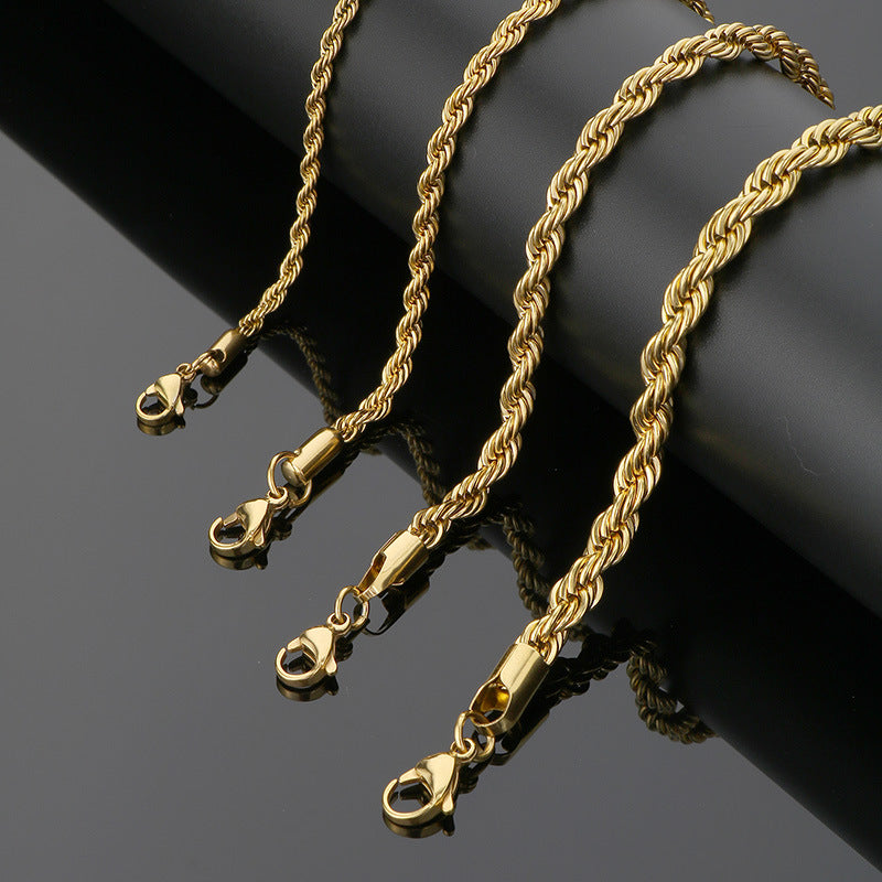 Twist Twist Rope Bracelet – In Europe & The United States – Stainless Steel Twist Chain