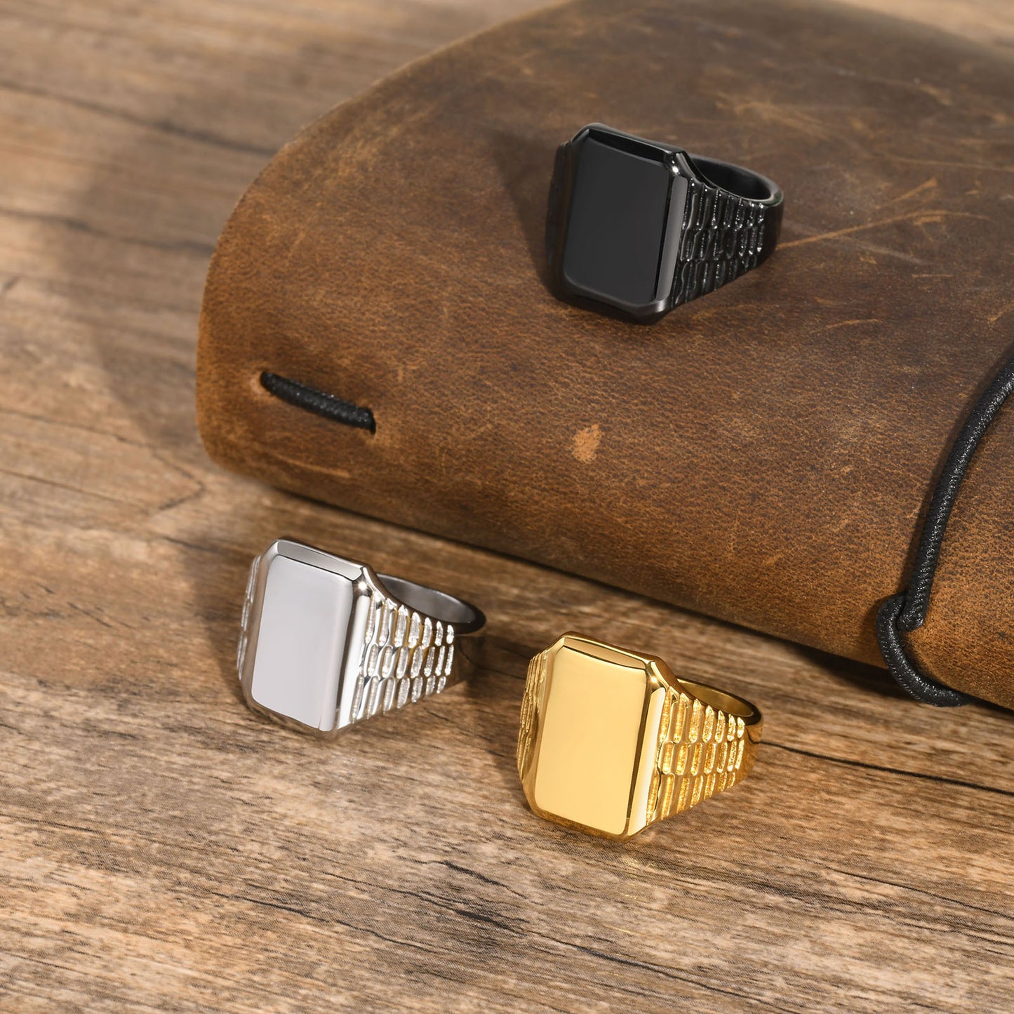 Stainless Steel Cross-Border Ring for Men's Fashion Trend