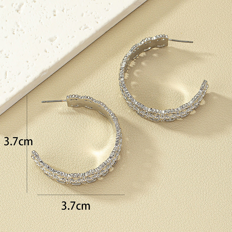 Exquisite European-Inspired Metal Stud Earrings - Vienna Verve Collection
