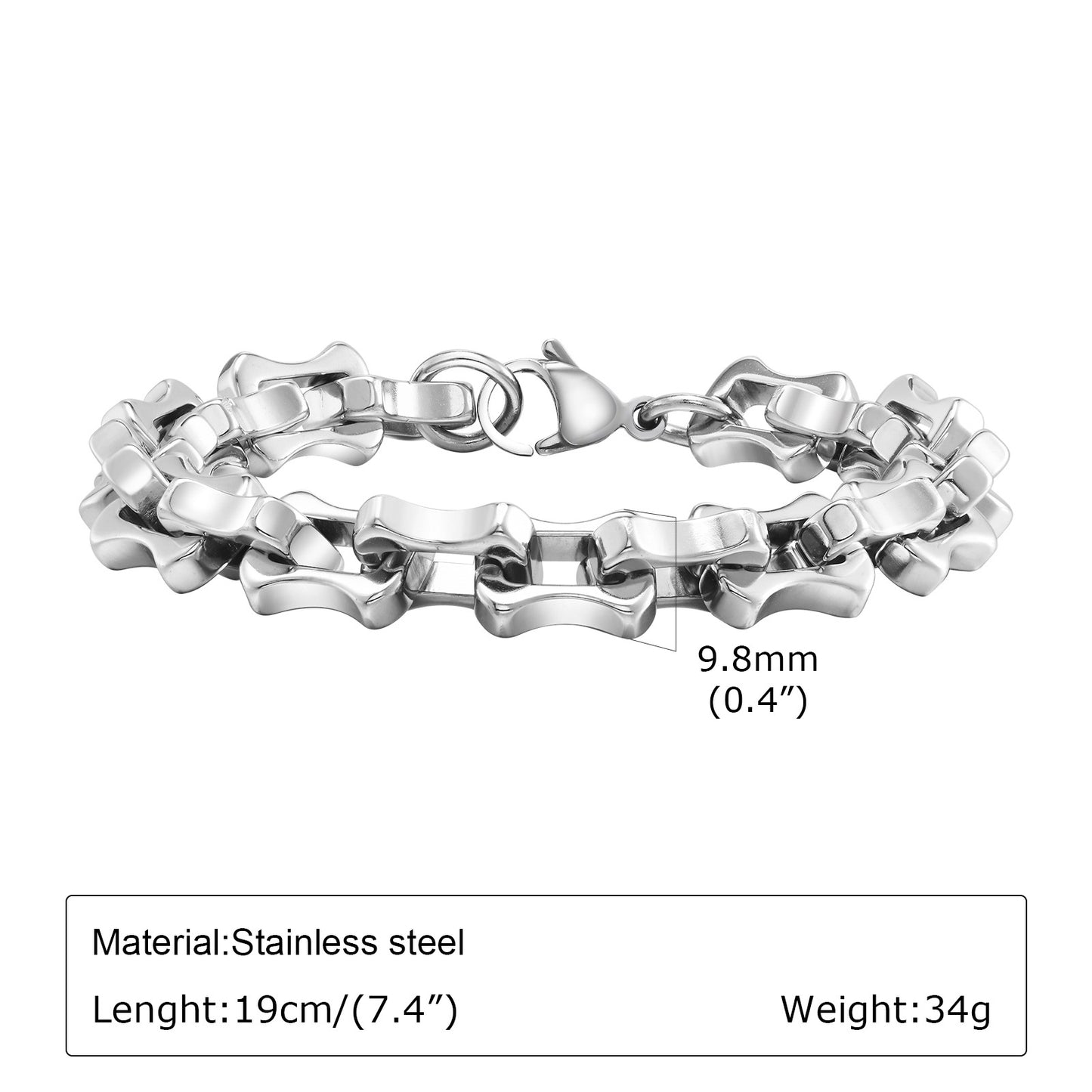 Planderful Stainless Locomotive Chain Bracelet For Men