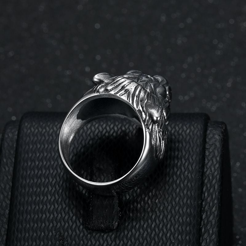 Tiger Head Stainless Steel Ring For Men Retro Punk Bold Statement Planderful Collection Everyday Genie