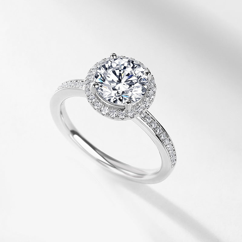 Planderful Classic Moissanite Sterling Silver Ring – 7.5 × 7.5 mm, 1.5 ct