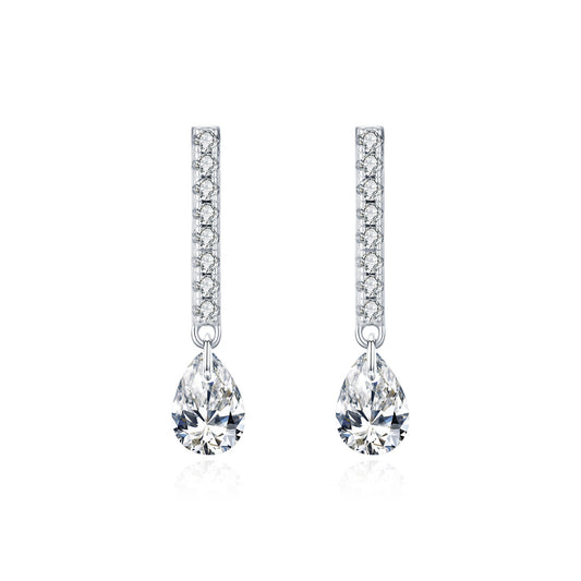 Planderful Everyday Genie Earrings – Elegant Sterling Silver with Zircon Accents