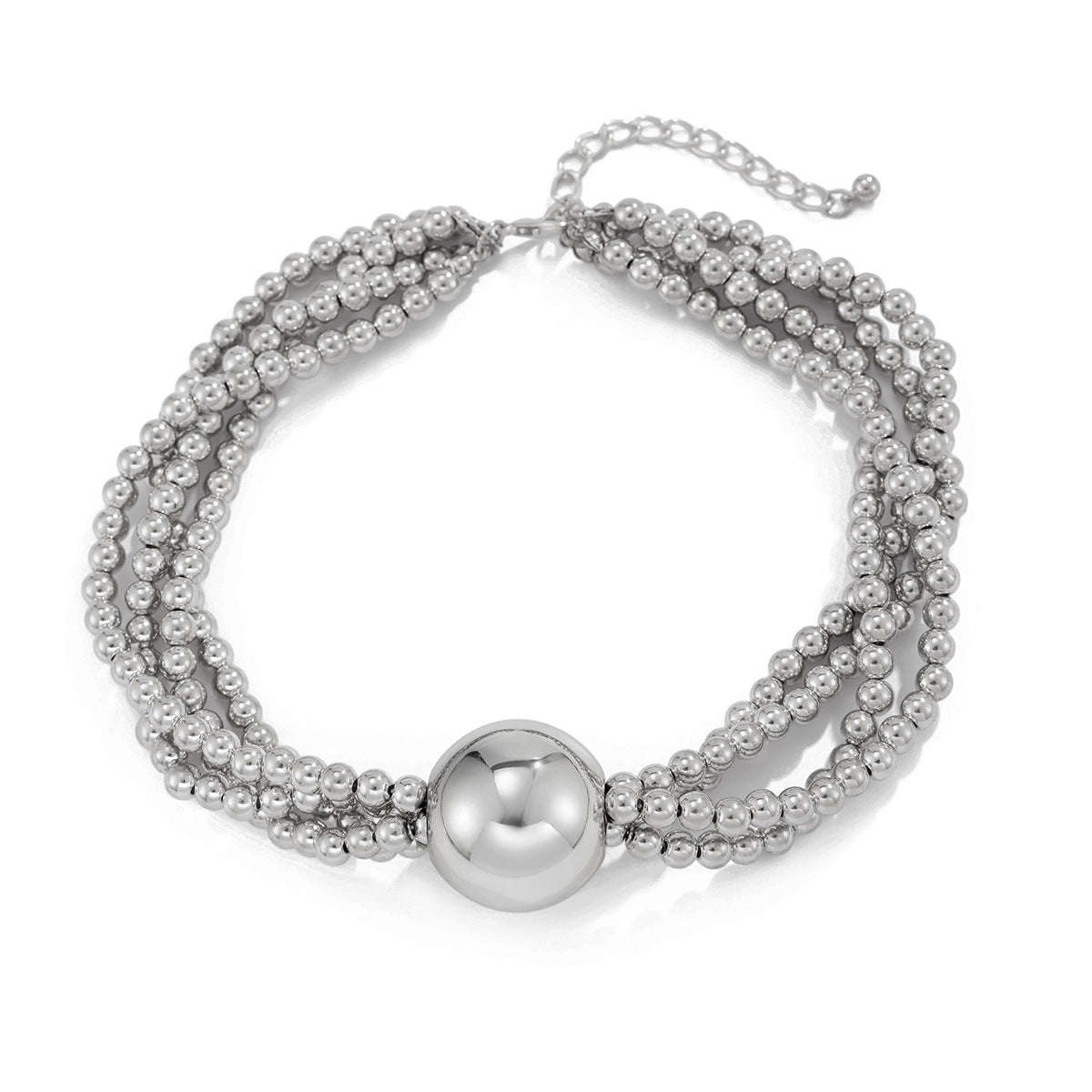 Bold Pearl-Style Bead Layered Necklace