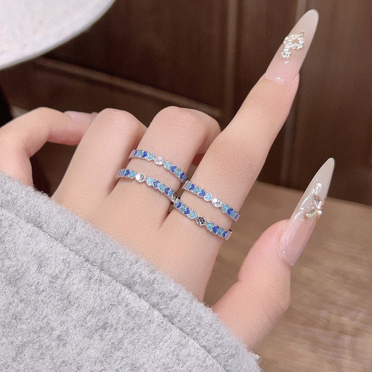 Heart Moon S925 Sterling Silver Women's Ring