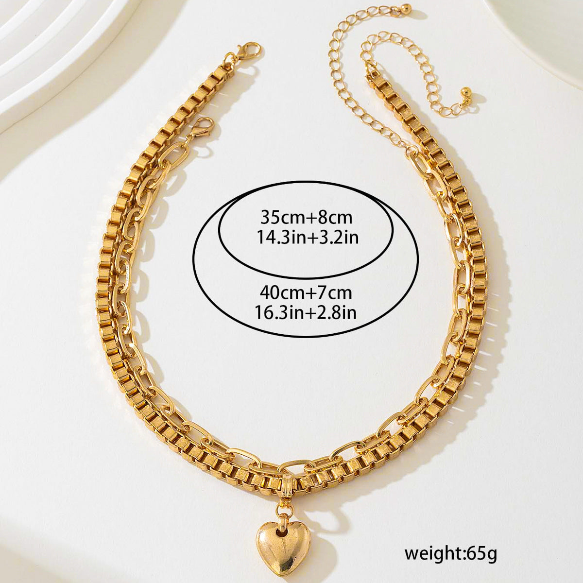 Planderful Vienna Verve Necklace – Stylish Double Stacked Cuban Metal Chain