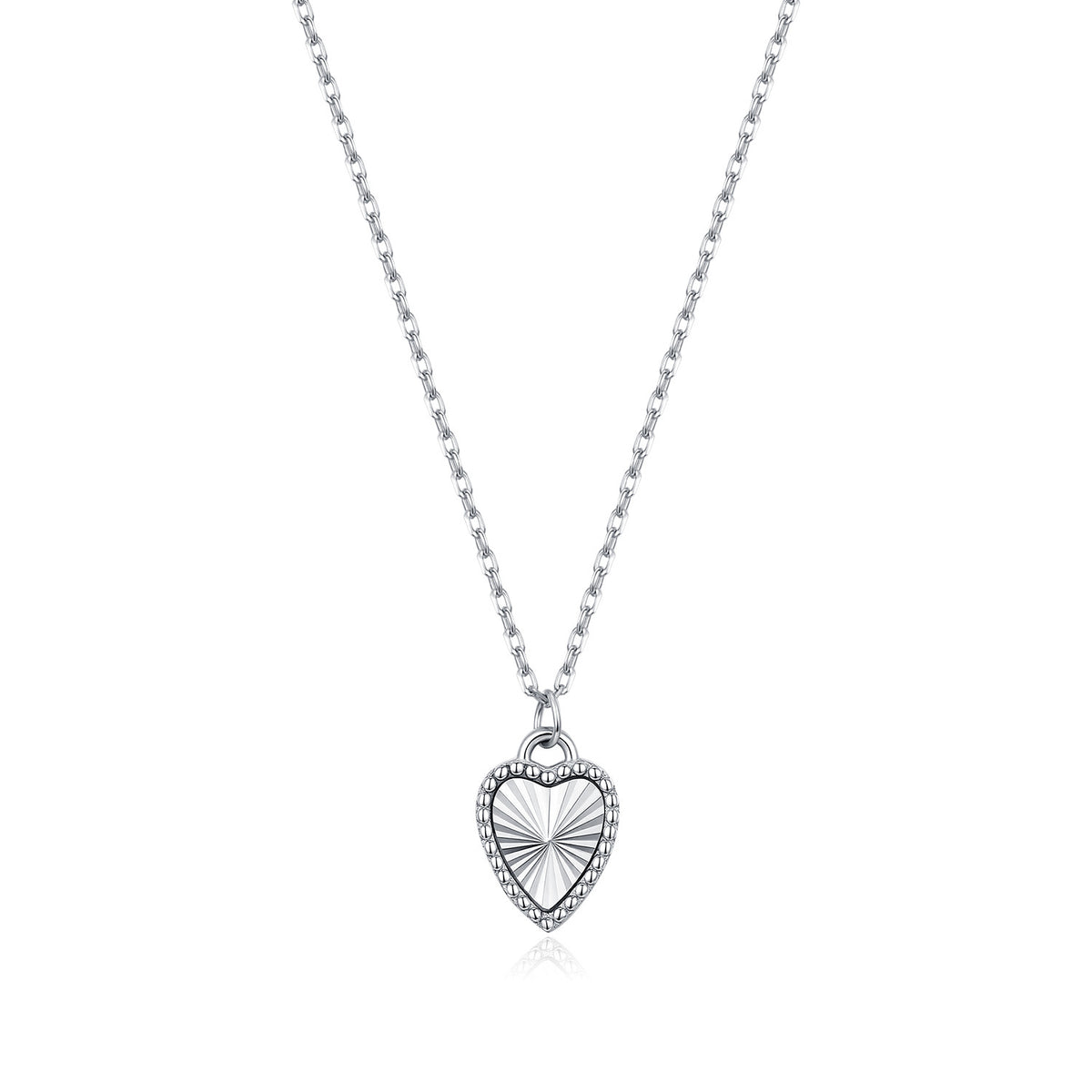 925 Sterling Silver Laser Heart Necklace