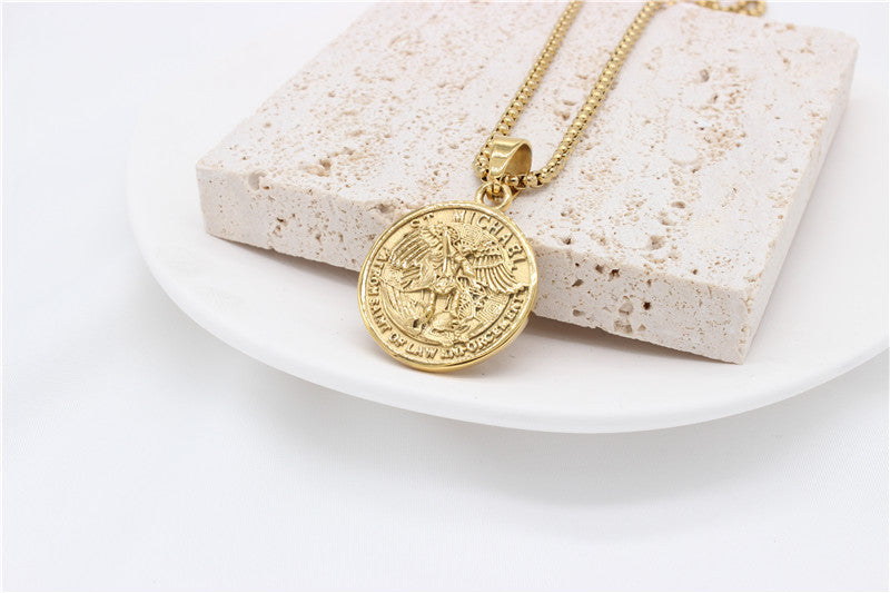 Planderful Greek God Of War Pendant Titanium Steel Personalized For Men And Unisex Protection Amulet