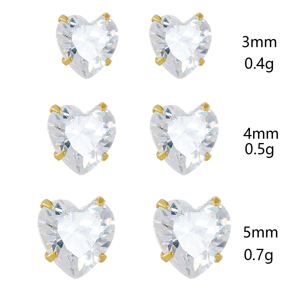 European and American Cross-Border 925 Sterling Silver Zircon Love Earrings