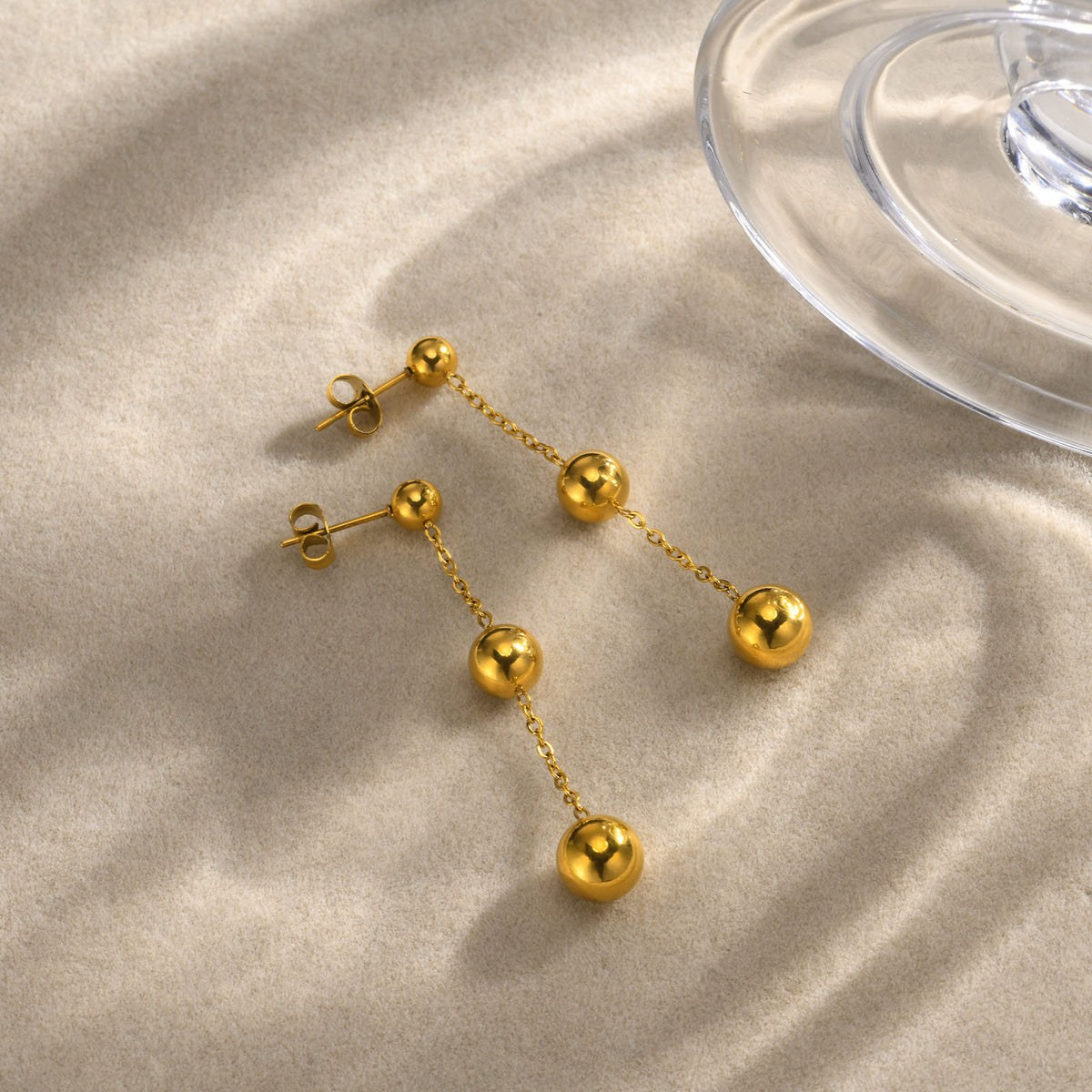 Modern Gold-Tone Stainless Steel Earrings