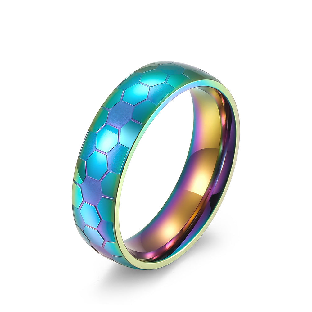 Cross-Border Amazon World Cup Football Fans Titanium Steel Ring