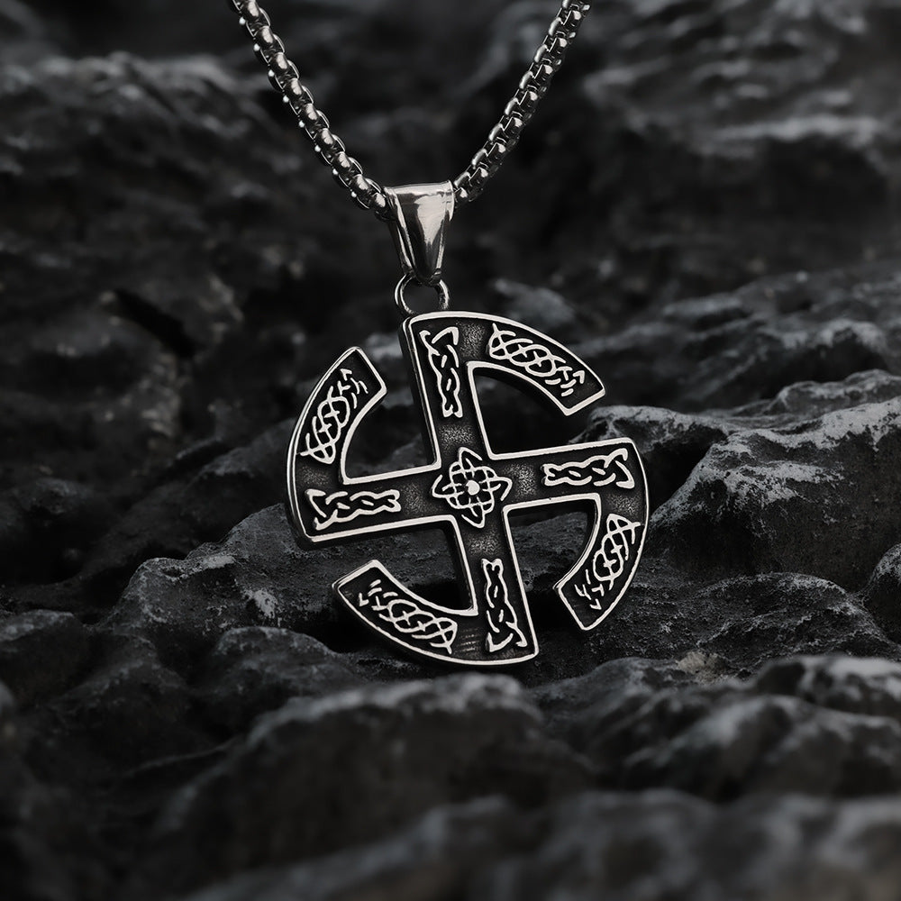 Vintage Stainless Steel Men's Pendant Viking Necklace for Men