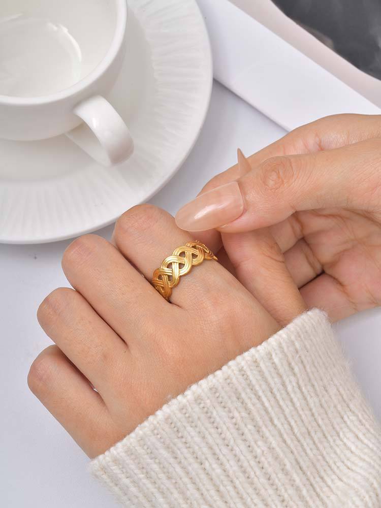 Stainless Steel Lines – Three-Layer Serpentine Braided Regular Line Opening Ring