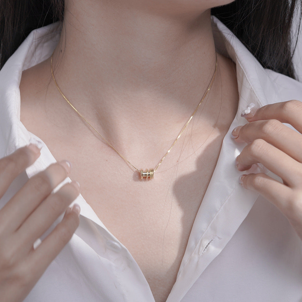 Korean Version S925 Sterling Silver Necklace Female Non-Fading Collarbone Chain Versatile Internet Celebrity Pendant Necklace