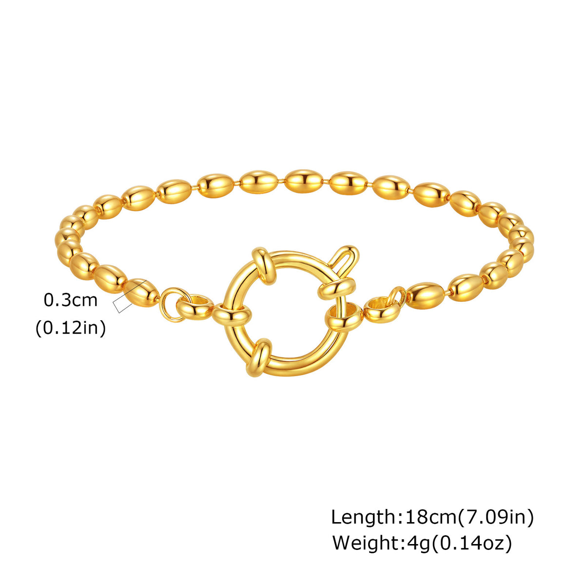 Stainless Steel Bubble Buckle Nk Chain Bead Chain Twist Chain Multi-Style Women Bracelet