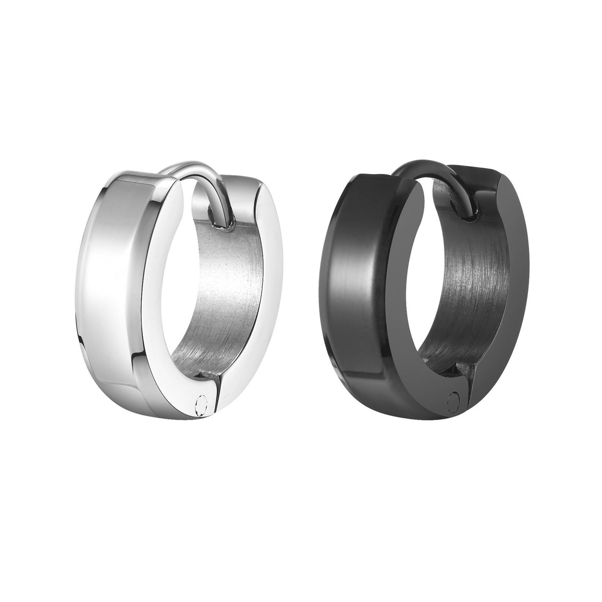 Stainless Steel Huggie Hoop Earrings — Single