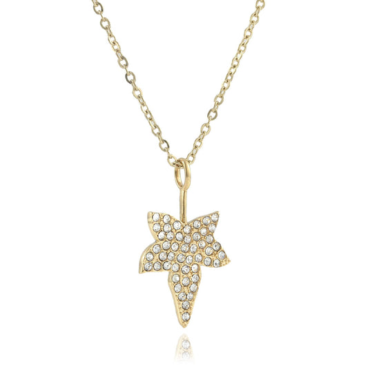 European And American Stainless Steel Leaf Pendant Necklace