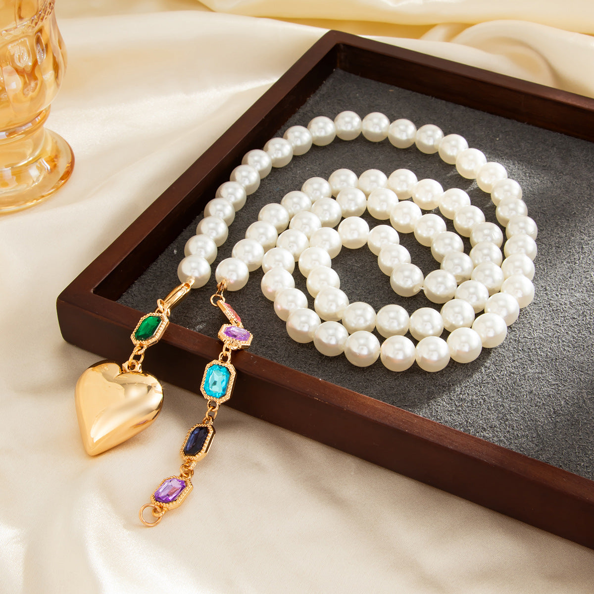 French Court Pearl Gemstone-Style Necklace