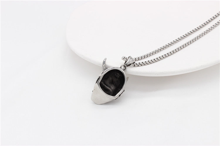 Prajna Skull Titanium Steel Pendant Necklace