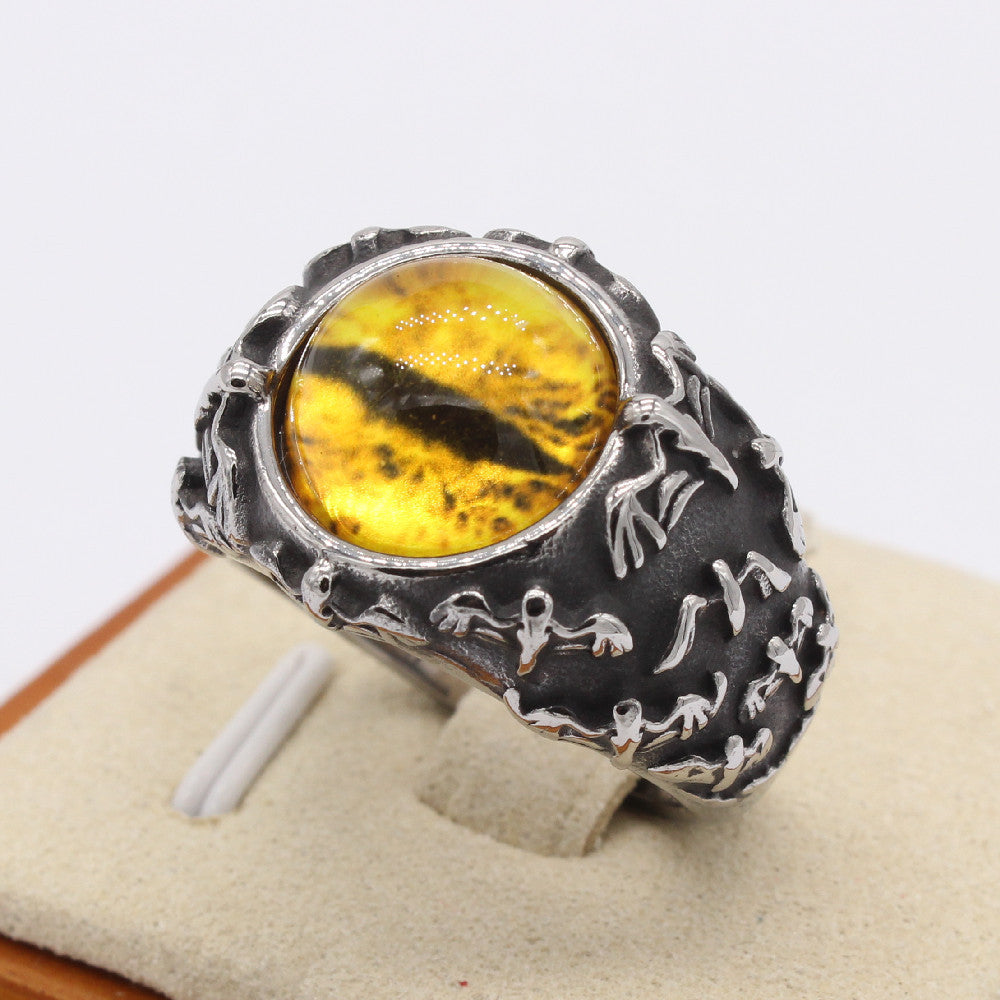 Planderful Devil Eye Bat Titanium Ring For Men Unisex Protection Talisman Everyday Genie Collection