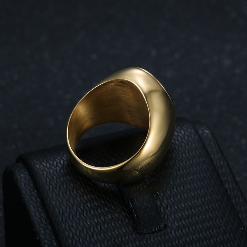 Planderful Everyday Genie Stainless Steel Gold Plated Blue Ring For Men Durable Fashion Accessory