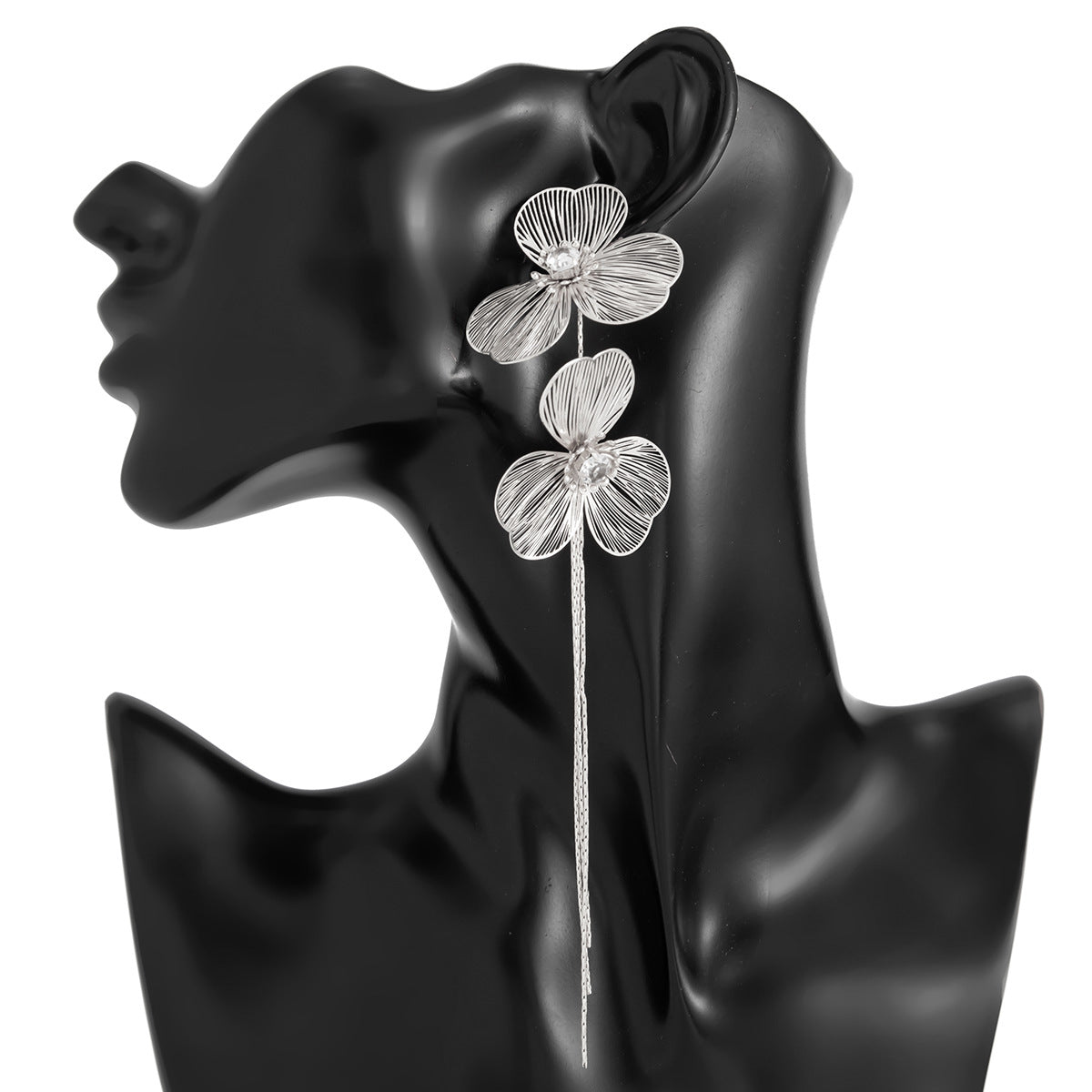 Ginkgo Biloba Flower Earrings With Long Snake Bone Chain Fringe For Elegant Women Planderful Vienna Verve Statement
