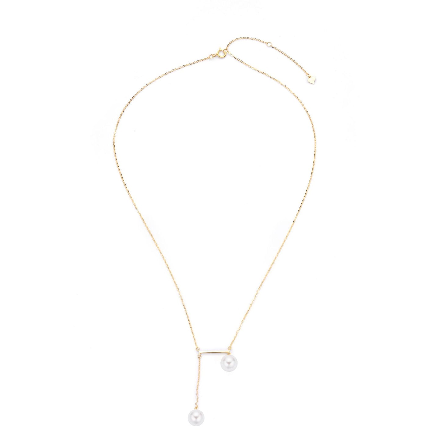 New Asymmetric Pearl Necklace 925 Silver Jewelry Luxury Chain