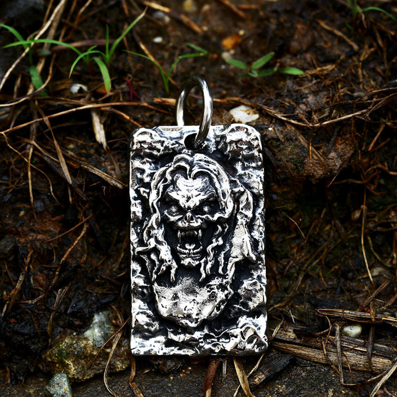 Retro Stainless Steel Skull Pendant for Men - European and American Dominating Titanium Steel Jewelry
