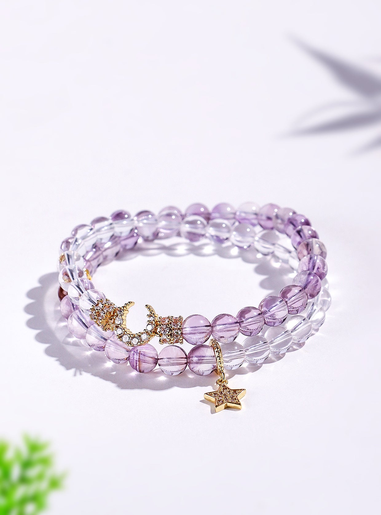 Planderful Fortune's Favor Bracelet – Elegant Crystal Moon and Star Design