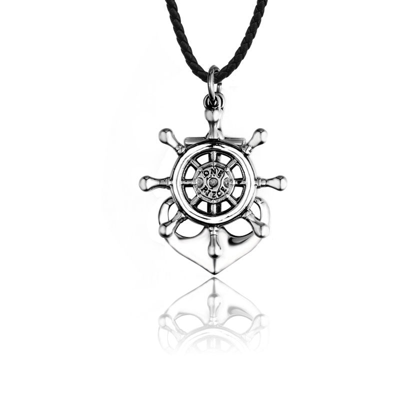 Personalized Titanium Steel Anchor Pendant for Men - Creative Rudder Design
