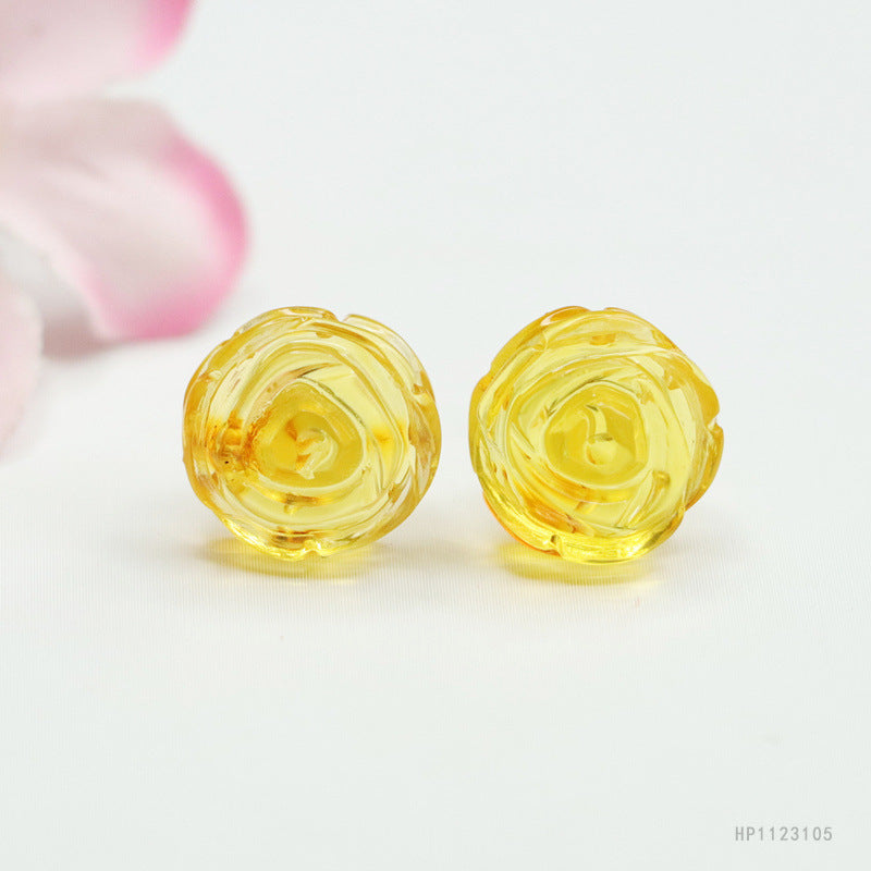 Amber Rose Stud Earrings