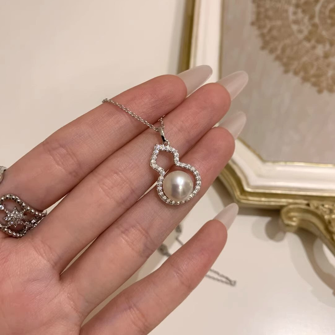 Planderful Sterling Silver Pearl Blessing Gourd Necklace For Women Elegant Light Luxury Gift