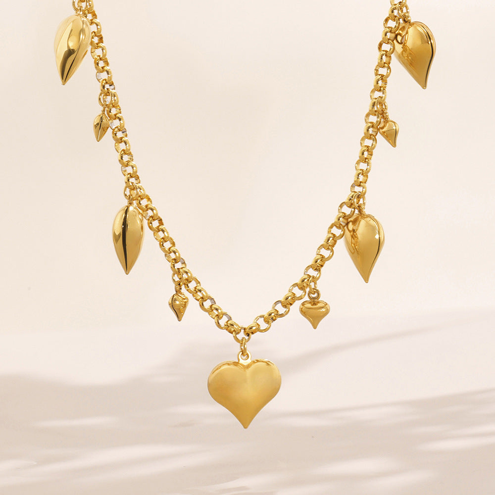 Planderful Stainless Steel Women Love Necklace 18K Plated