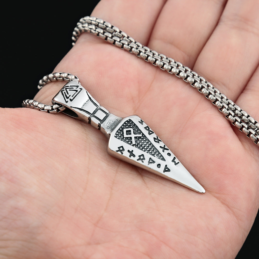 Stainless Steel Personalized Retro Arrow Necklace for Men