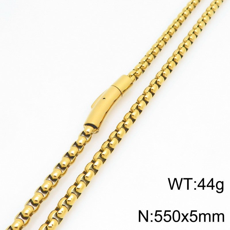 Stylish & Lettering Necklace – Hip-Hop Square Pearl Chain Bracelet