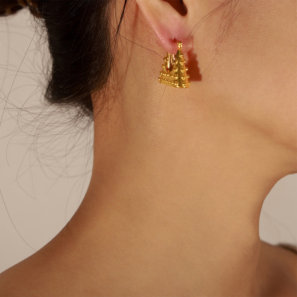 Golden Geometric Bag Earrings - Everyday Genie Collection
