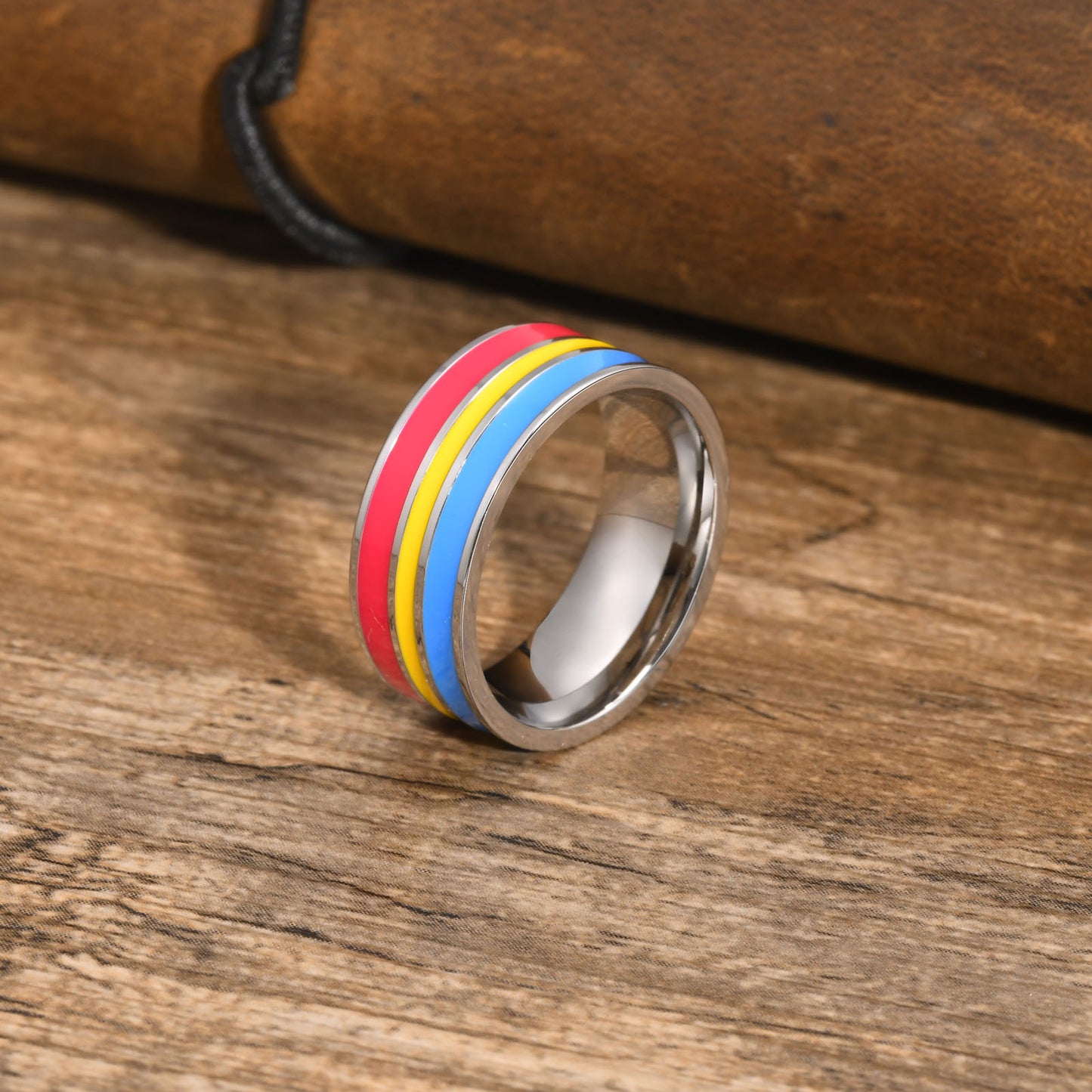 Colorful Titanium Steel Bunting Rings For Men Planderful