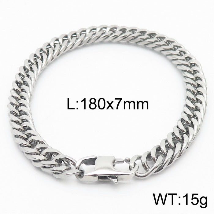 Niche Design – Men's Dancing – Neutral Titanium Steel Cuban Chain Bracelet