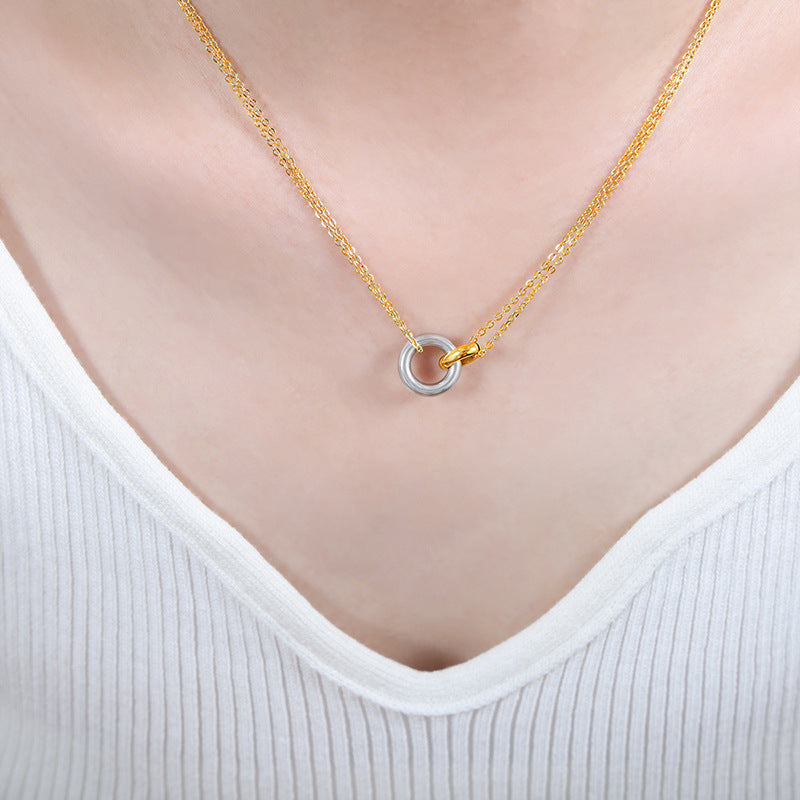Double Chain Gold-Plated Necklace for Stylish Commuters