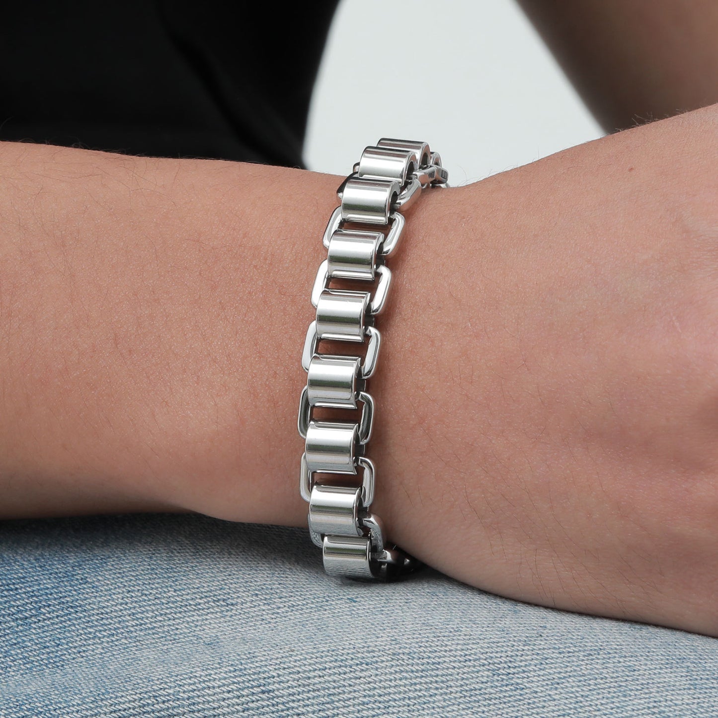 Planderful Mens Stainless Steel Bracelet Handmade For Men