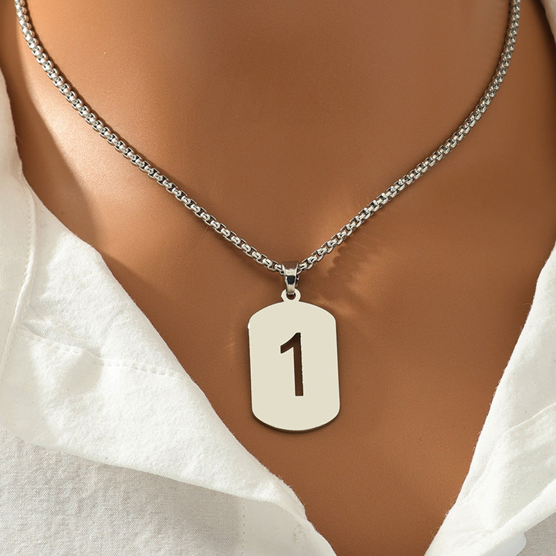 Hollow Digital Hang Tag Necklace - Vienna Verve Collection