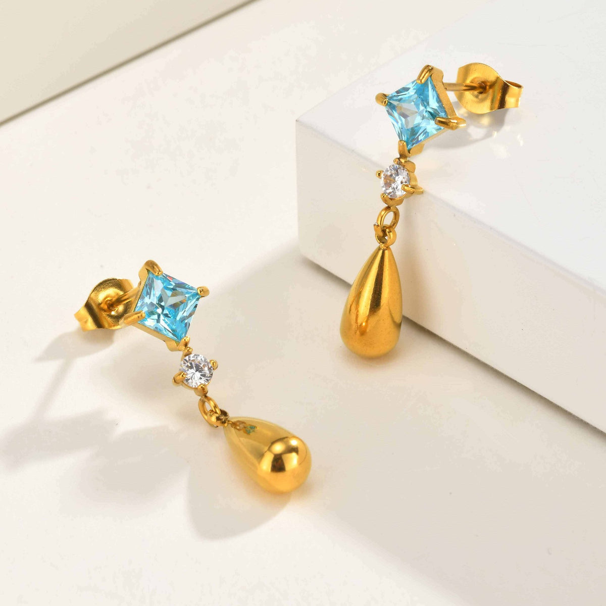 Stainless Steel Zircon Earrings