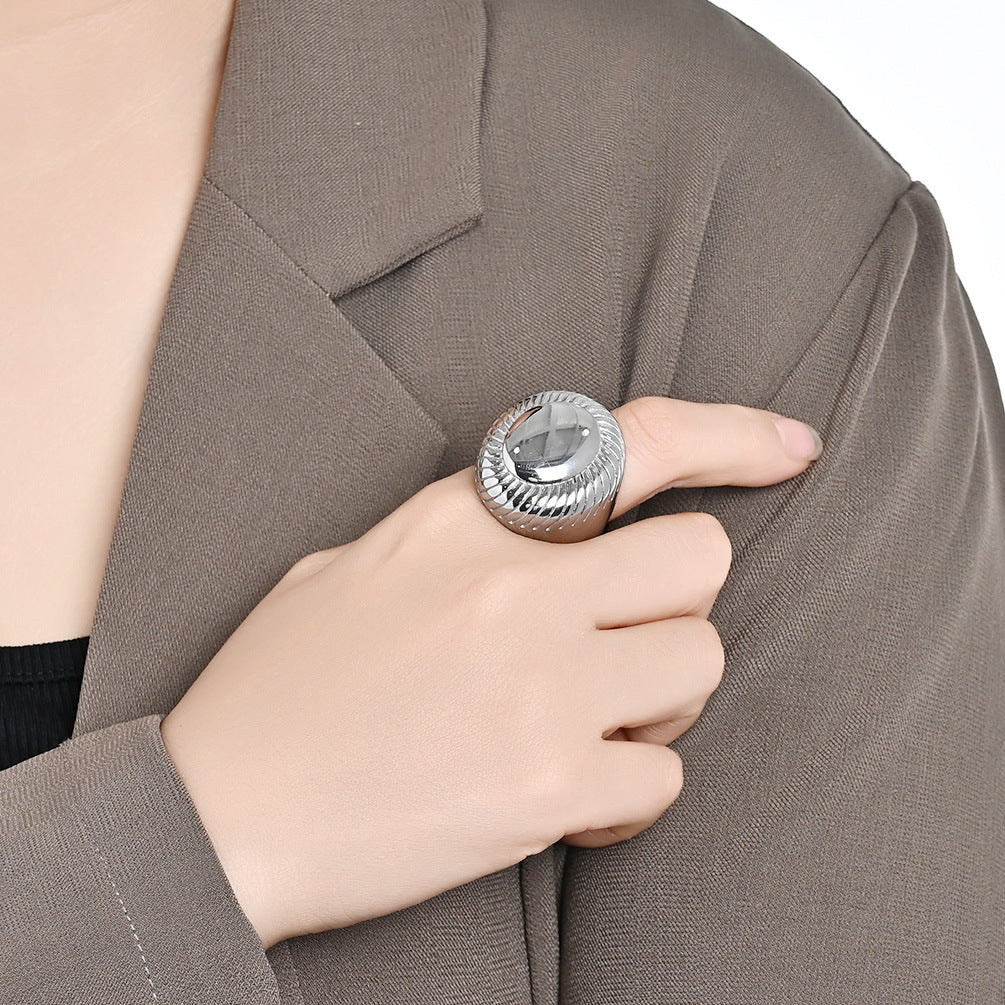 European And American Wind Spring Titanium Steel Gold-Plated Ring For Wholesale