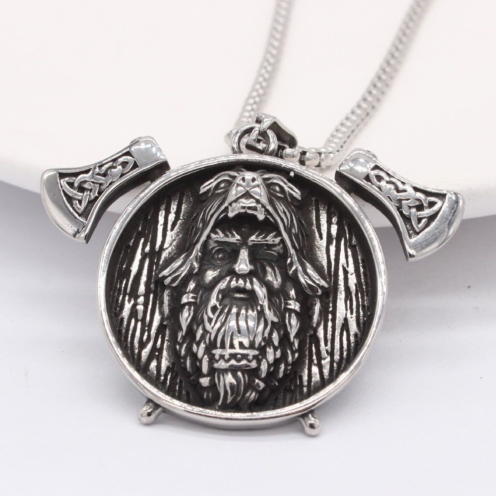 Nordic Viking Axe Pendant Titanium Steel Unisex Jewelry With Protection Statement Planderful