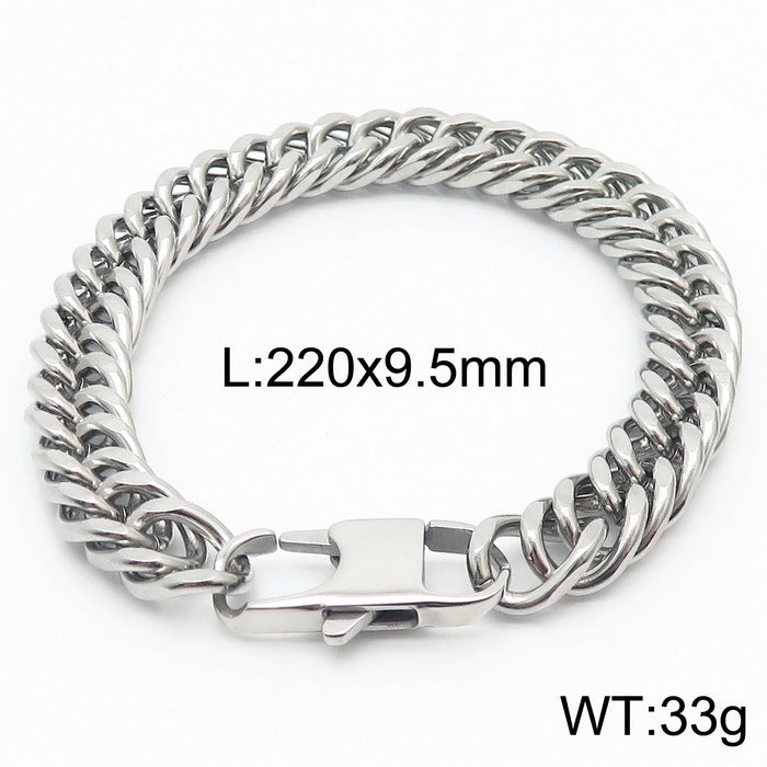 Niche Design – Men's Dancing – Neutral Titanium Steel Cuban Chain Bracelet