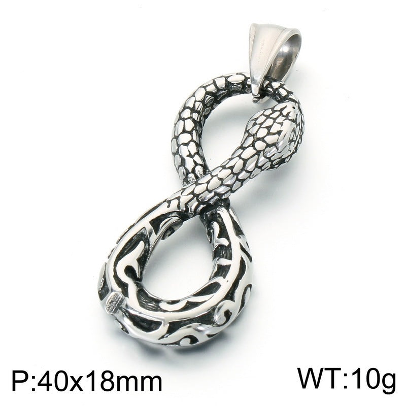 Beast Reptile Fish Titanium Steel Pendant Vintage Dragon Snake Crocodile Men's Stainless Steel Necklace